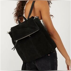 NWOT Free People Camille Suede Backpack Black